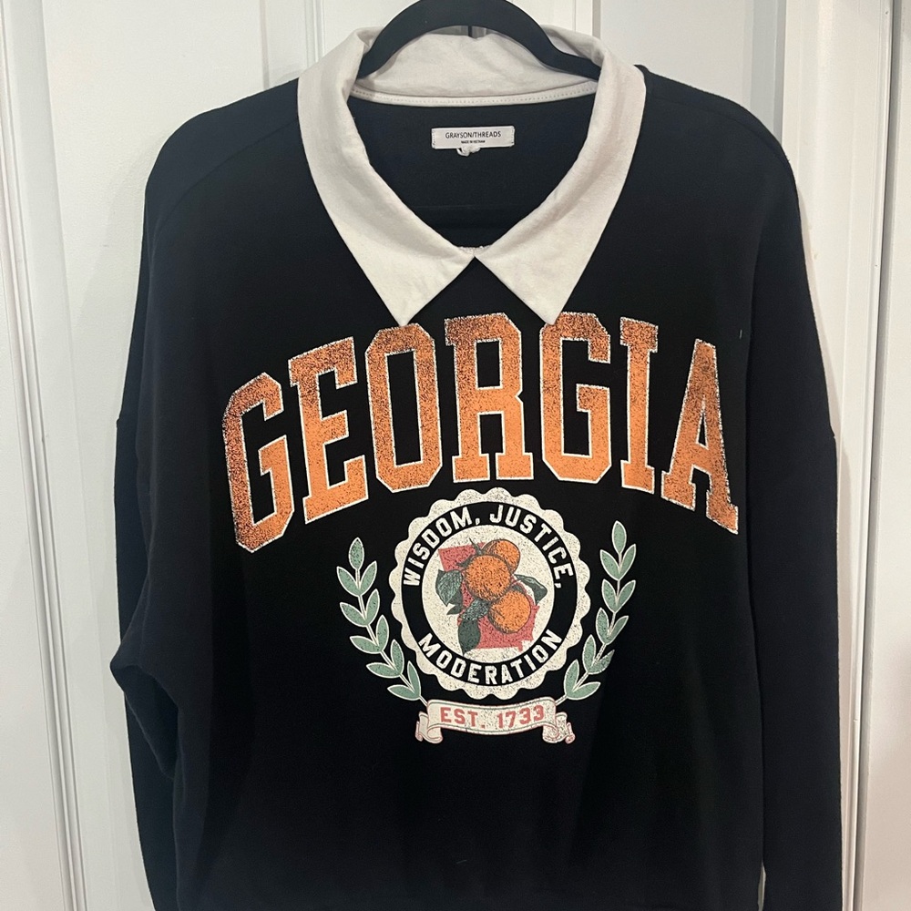 Georgia Black and Orange Sweater